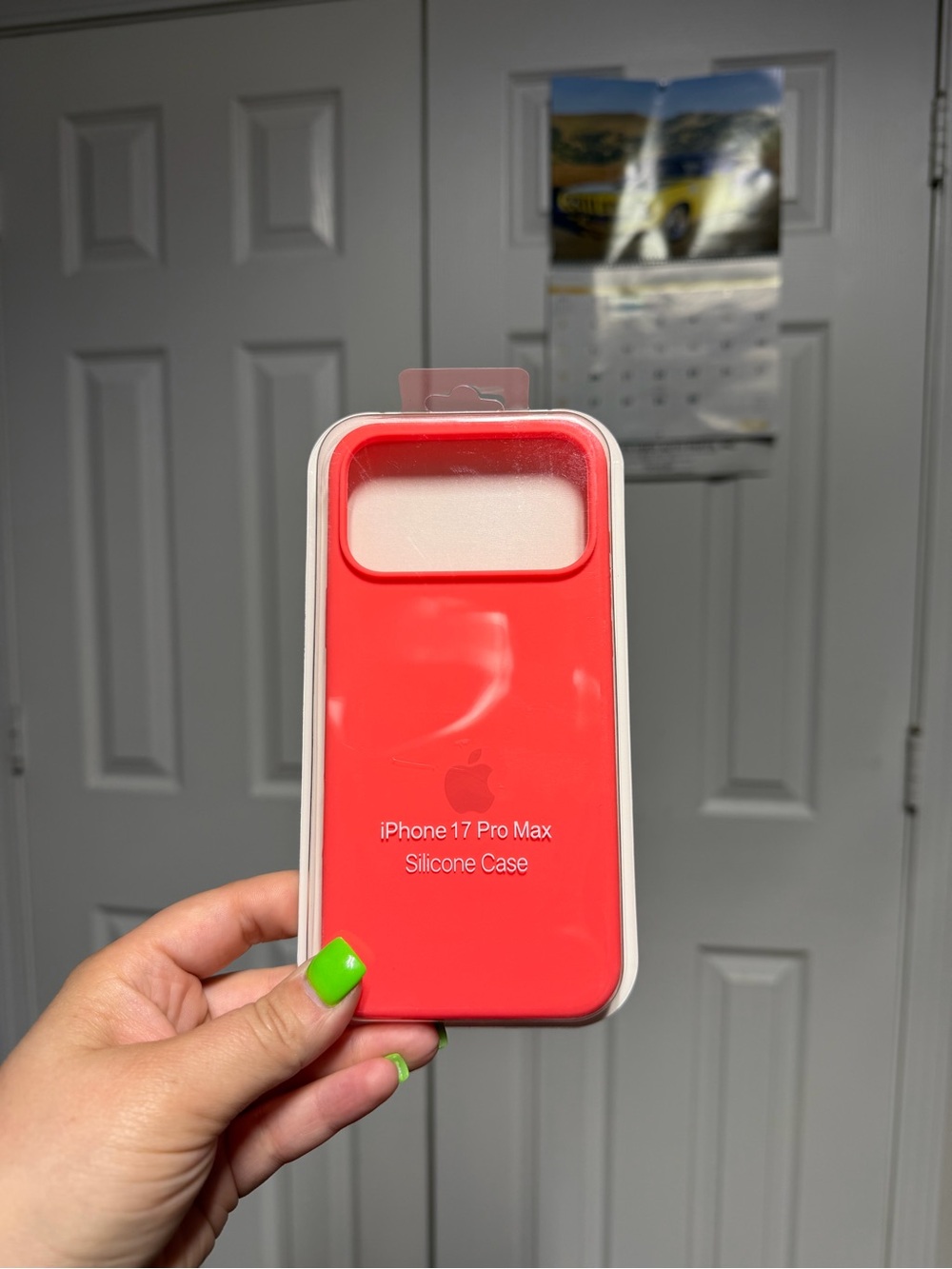 Apple iPhone 17 Pro Max Silicone Case - Bright Coral